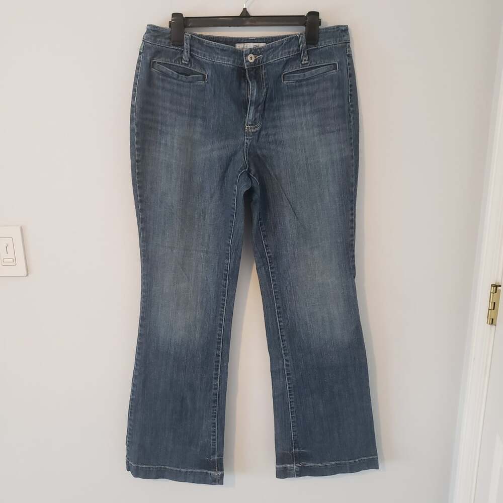 Chico's Denim Jeans Women Sz. 2 Bootcut High Waist